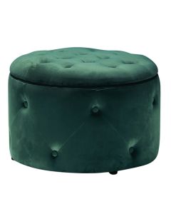 Cleo Velvet Storage Pouff In Teal