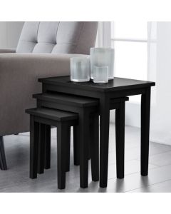 Cleo Wooden Nest Of Tables In Black