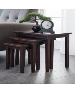 Cleo Wooden Nest Of Tables In Mahogany