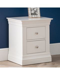 Clermont Wooden 2 Drawers Bedside Cabinet In White