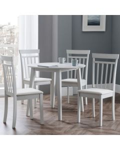 Coast Wooden Drop Leaf Dining Table With 4 Chairs In Grey