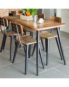 Coastal Chic Wooden Large Rectangular Dining Table In Reclaimed Wood