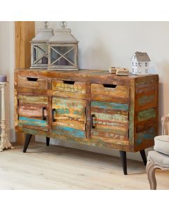 Coastal Chic Wooden Large Sideboard In Reclaimed Wood