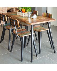Coastal Chic Wooden Small Rectangular Dining Table In Reclaimed Wood