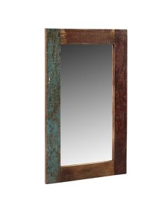 Coastal Rectangular Wall Mirror In Reclaimed Wood Wooden Frame