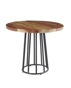 Coastal Round Wooden Dining Table In Reclaimed Wood
