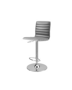 Colby Faux Leather High Back Bar Stool In Grey