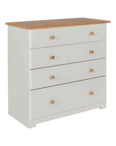 Colorado Wooden Chest Of Drawers With 4 Drawers In Natural Oak And White