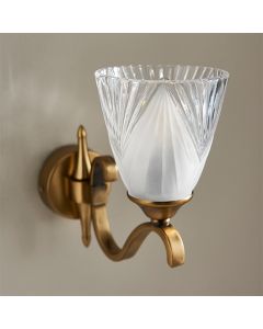 Columbia Deco Glass Single Wall Light In Brass
