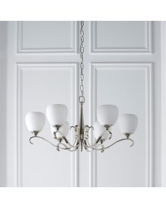 Columbia Opal Glass 6 Lights Ceiling Pendant Light In Nickel