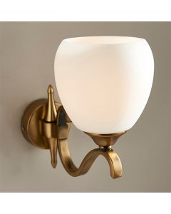 Columbia Opal Glass Single Wall Light In Brass