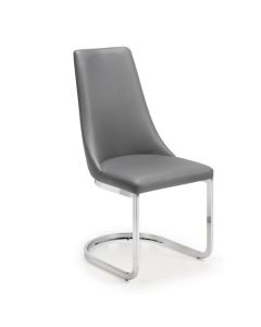 Como Cantelever Faux Leather Dining Chair In Grey