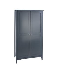 Como Wooden 2 Doors Wardrobe In Dark Blue