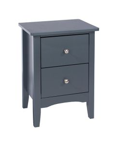 Como Wooden 2 Drawers Bedside Cabinet In Dark Blue