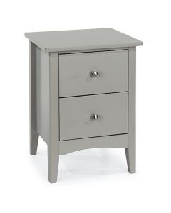 Como Wooden 2 Drawers Bedside Cabinet In Soft Grey