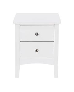 Como Wooden 2 Drawers Bedside Cabinet In White