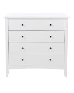 Como Wooden Chest Of 4 Drawers In White