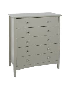Como Wooden Chest Of 5 Drawers In Soft Grey