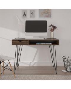 Concord Wooden Computer Desk With 1 Drawer And 1 Shelf In Walnut