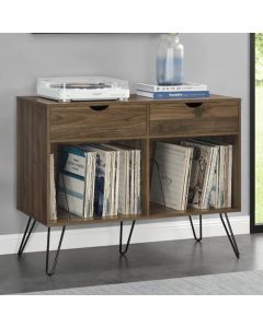 Concord Wooden Console Table In Walnut With 2 Drawers