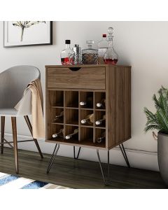 Concord Wooden Drinks Cabinet With 1 Drawer In Walnut