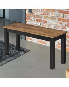 Copenhagen Wooden Dining Bench In Solid Oak And Black Frame