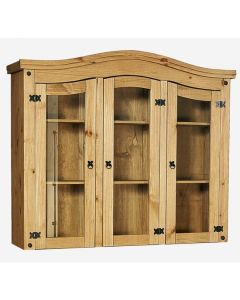 Corona Display Unit In Distressed Pine With 3 Doors