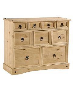 Corona Merchant Chest Of Drawers In Light Pine With 9 Drawers
