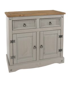 Corona Small Wooden 2 Doors And 2 Drawers Sideboard In Grey