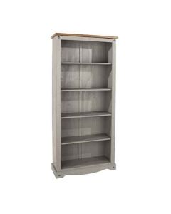 Corona Tall Wooden 4 Shelves Bookcase In Grey