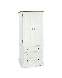 Corona Wooden 2 Doors And 3 Drawers Wardrobe In White
