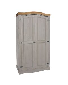 Corona Wooden 2 Doors Wardrobe In Grey