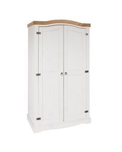 Corona Wooden 2 Doors Wardrobe In White