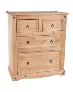 Corona Wooden Chest Of Drawers With 4 Drawers In Antique Wax