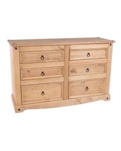 Corona Wooden Chest Of Drawers With 6 Drawers In Antique Wax