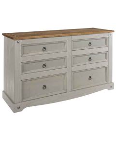 Corona Wooden Chest Of Drawers With 6 Drawers In Grey