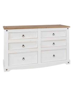 Corona Wooden Chest Of Drawers With 6 Drawers In White