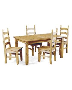 Corona Wooden Dining Set In Light Pine With 4 Chairs