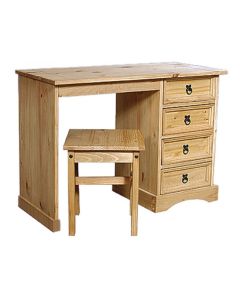 Corona Wooden Dressing Set In Light Pine With 4 Drawers And Stool