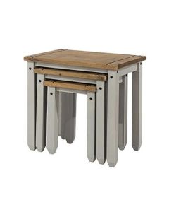 Corona Wooden Nest Of 3 Tables In Grey