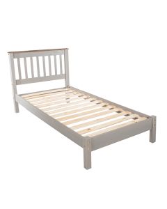 Corona Wooden Slatted Lowend Single Bed In Grey