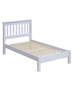 Corona Wooden Slatted Lowend Single Bed In White