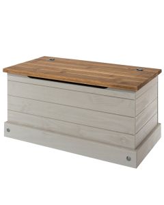 Corona Wooden Storage Trunk In Grey