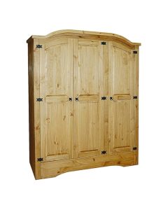 Corona Wooden Wardrobe In Light Pine With 3 Doors