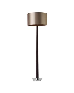 Corvina Mink Faux Silk Shade Floor Lamp In Bright Nickel