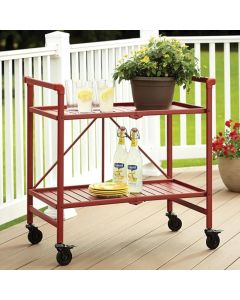 Cosco Intellifit Folding Drinks Trolley In Ruby Red With 2 Shelves