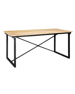 Cosmo Dining Table In Reclaimed Wood With Black Metal Legs