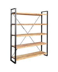 Cosmo Industrial Large Open Bookcase In Reclaimed Wood