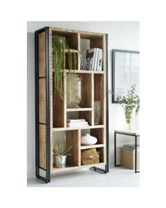 Cosmo Industrial Multi Shelf Bookcase In Reclaimed Wood
