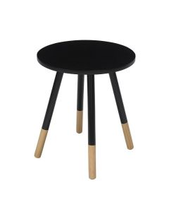 Costa Wooden Side Table In Black